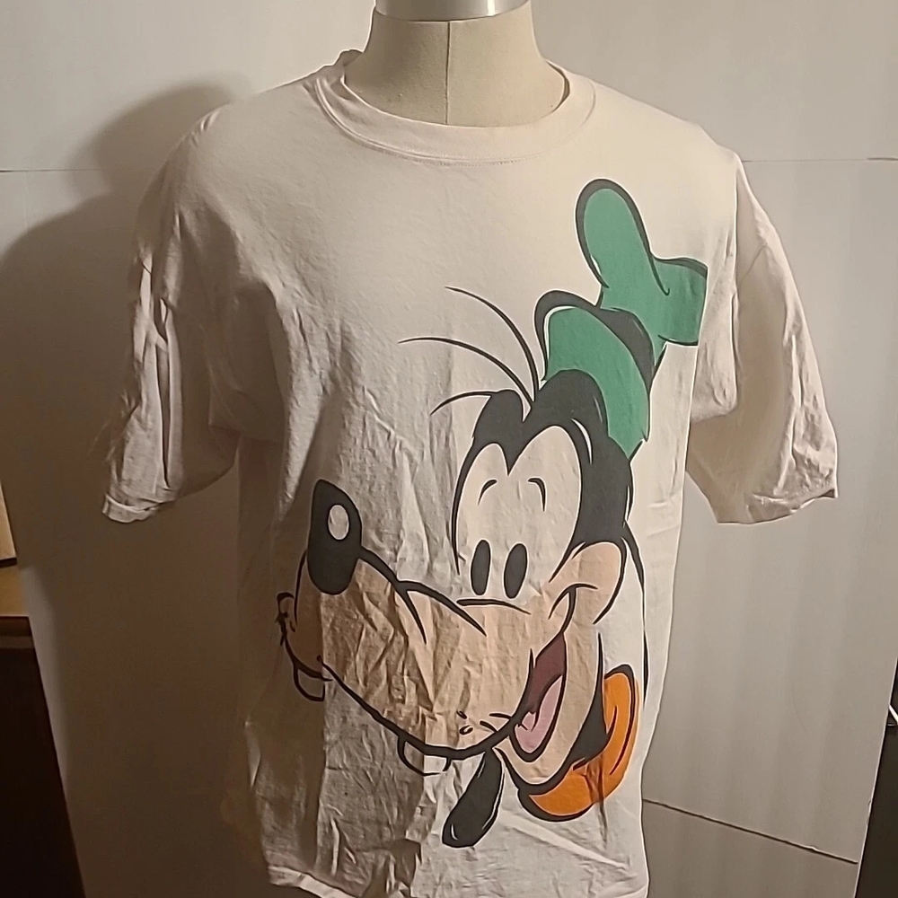 GOOFY XL SHIRT 90S BIG FACE LOGO MICKEY INC. DISNEY DUAL SIDED MOUSE MINNIE EUC